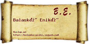 Balaskó Enikő névjegykártya