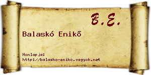 Balaskó Enikő névjegykártya